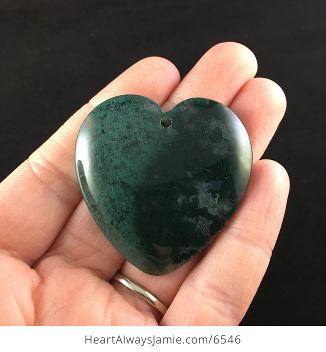 Heart Shaped Moss Agate Stone Jewelry Pendant - #6dQJAqKuWZ8-1