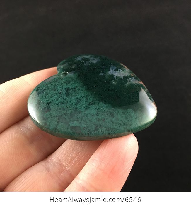 Heart Shaped Moss Agate Stone Jewelry Pendant - #6dQJAqKuWZ8-4