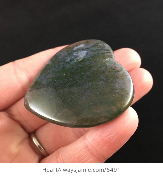 Heart Shaped Moss Agate Stone Jewelry Pendant - #7MpvUX1kHfg-3