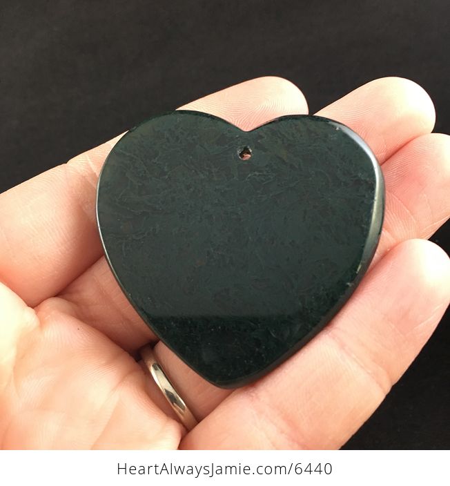 Heart Shaped Moss Agate Stone Jewelry Pendant - #Apq1AkUyr8s-6