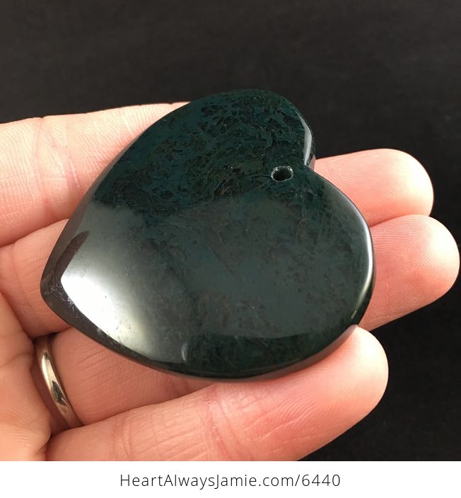 Heart Shaped Moss Agate Stone Jewelry Pendant - #Apq1AkUyr8s-3
