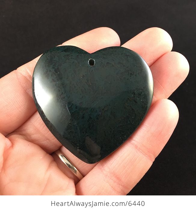Heart Shaped Moss Agate Stone Jewelry Pendant - #Apq1AkUyr8s-1
