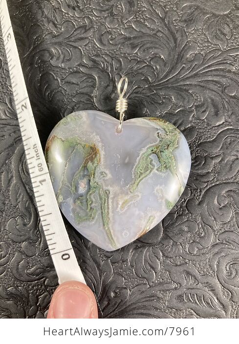 Heart Shaped Moss Agate Stone Jewelry Pendant - #AwdnTvSbn5w-5