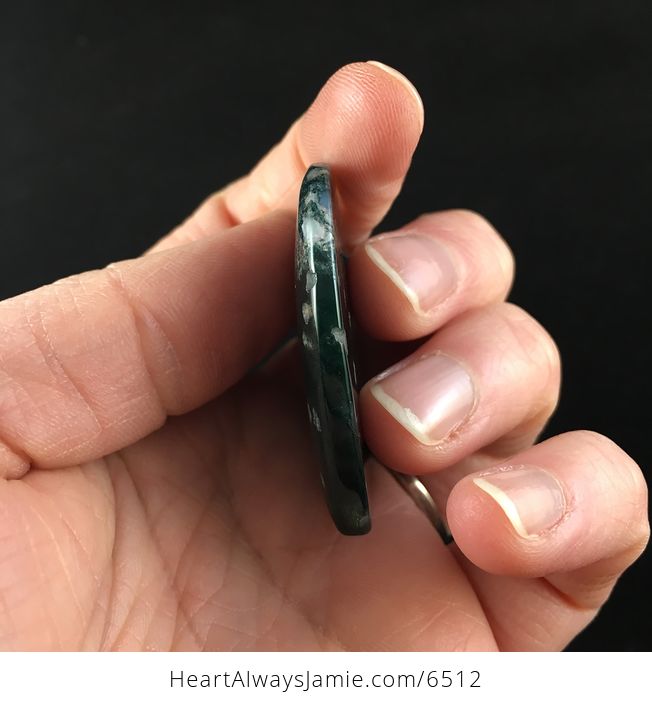 Heart Shaped Moss Agate Stone Jewelry Pendant - #BGORNva68Qk-5