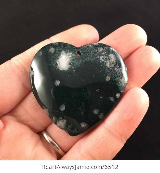 Heart Shaped Moss Agate Stone Jewelry Pendant - #BGORNva68Qk-1