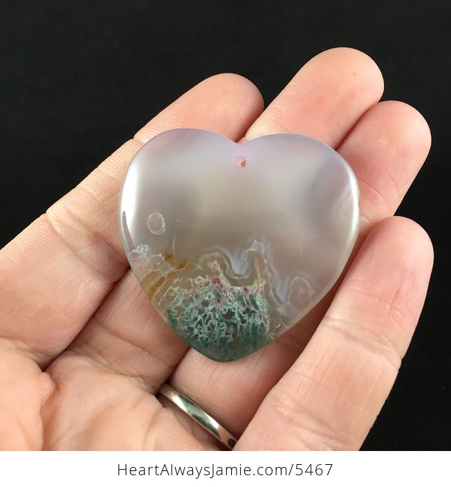 Heart Shaped Moss Agate Stone Jewelry Pendant - #BuotBesAGpk-6