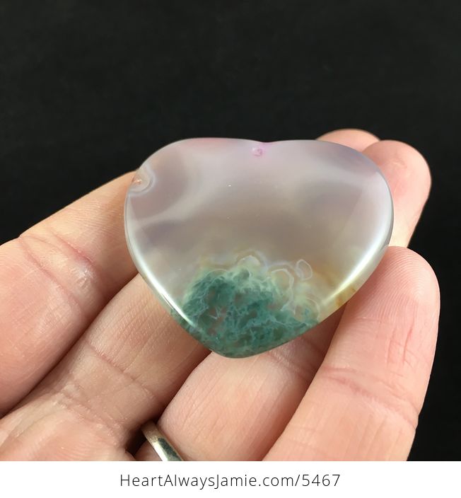 Heart Shaped Moss Agate Stone Jewelry Pendant - #BuotBesAGpk-2