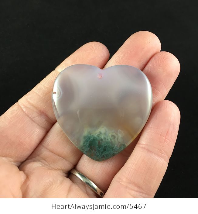 Heart Shaped Moss Agate Stone Jewelry Pendant - #BuotBesAGpk-1