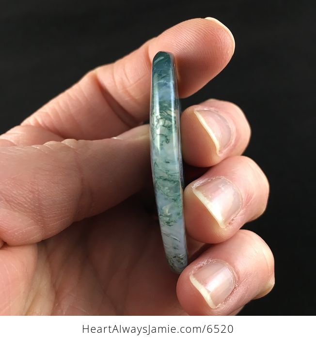 Heart Shaped Moss Agate Stone Jewelry Pendant - #CafZcs1Tj28-5