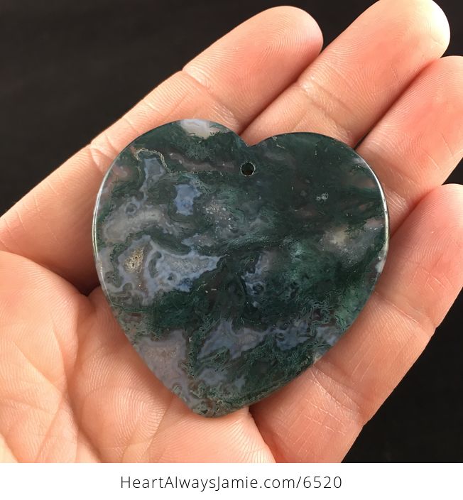 Heart Shaped Moss Agate Stone Jewelry Pendant - #CafZcs1Tj28-6