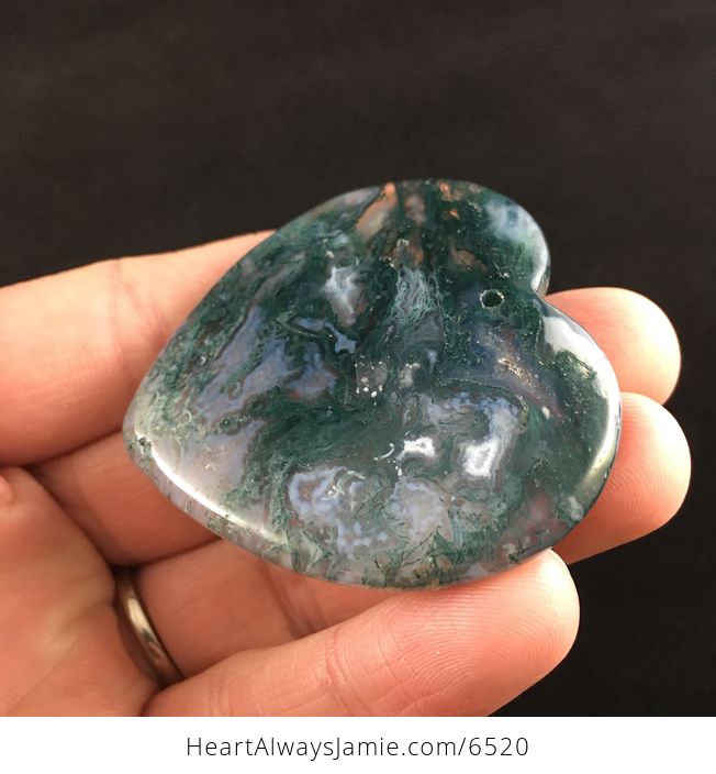 Heart Shaped Moss Agate Stone Jewelry Pendant - #CafZcs1Tj28-3
