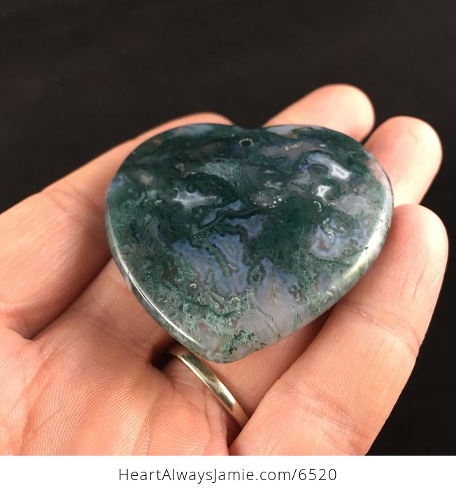 Heart Shaped Moss Agate Stone Jewelry Pendant - #CafZcs1Tj28-2