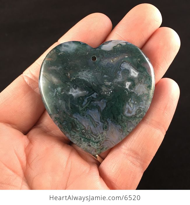 Heart Shaped Moss Agate Stone Jewelry Pendant - #CafZcs1Tj28-1
