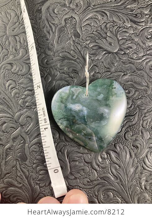 Heart Shaped Moss Agate Stone Jewelry Pendant - #DHRoESniG6E-5