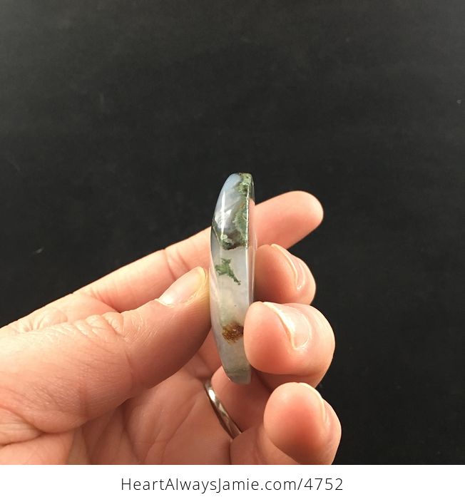 Heart Shaped Moss Agate Stone Jewelry Pendant - #DhfC7JhuHVs-4