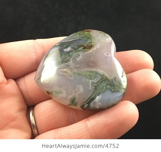 Heart Shaped Moss Agate Stone Jewelry Pendant - #DhfC7JhuHVs-3
