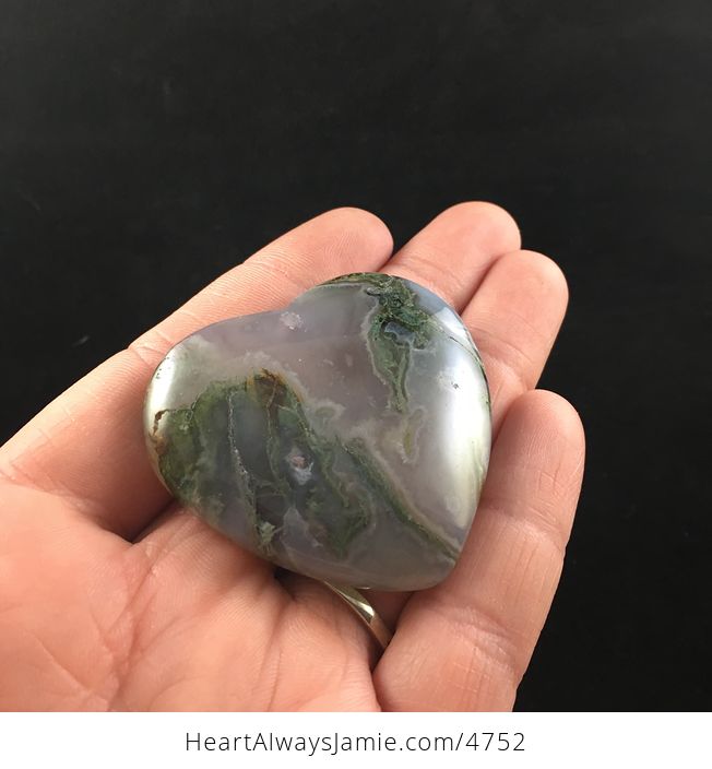Heart Shaped Moss Agate Stone Jewelry Pendant - #DhfC7JhuHVs-2
