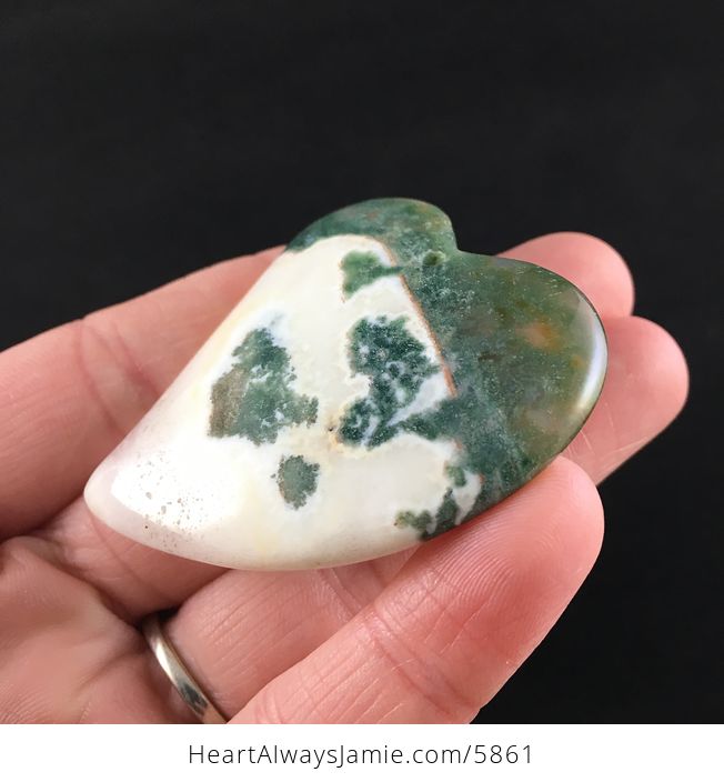 Heart Shaped Moss Agate Stone Jewelry Pendant - #FC5PlnlntI4-3