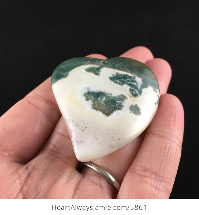 Heart Shaped Moss Agate Stone Jewelry Pendant - #FC5PlnlntI4-2
