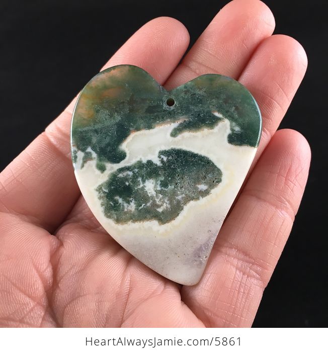 Heart Shaped Moss Agate Stone Jewelry Pendant - #FC5PlnlntI4-6