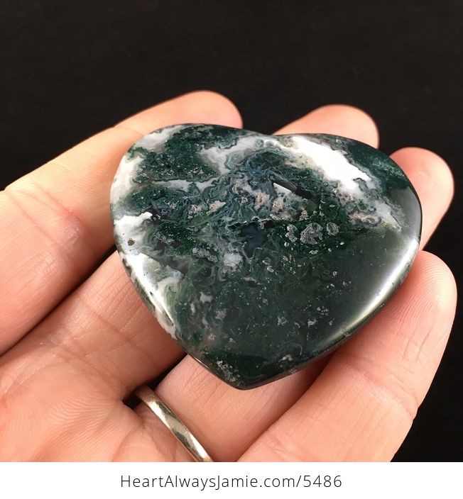 Heart Shaped Moss Agate Stone Jewelry Pendant - #GylQZptcK6o-2
