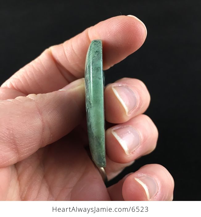 Heart Shaped Moss Agate Stone Jewelry Pendant - #O9trHwsgEq0-5