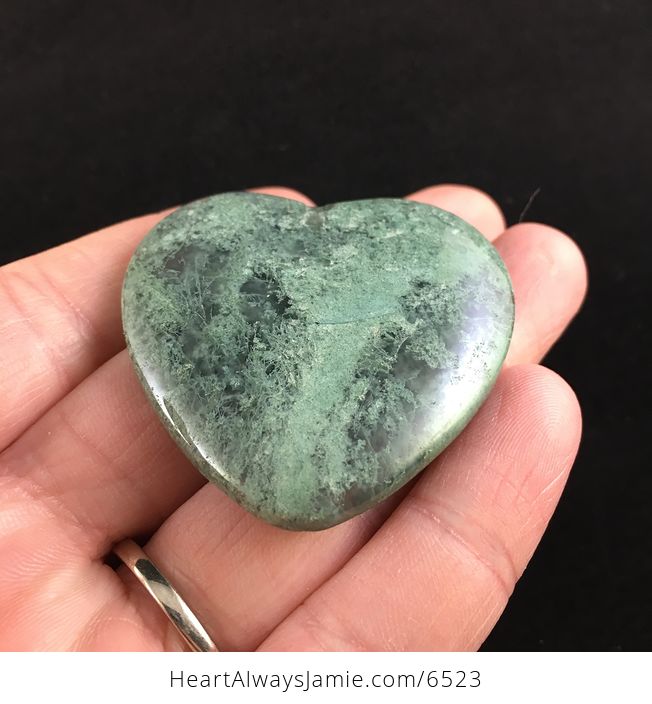 Heart Shaped Moss Agate Stone Jewelry Pendant - #O9trHwsgEq0-2