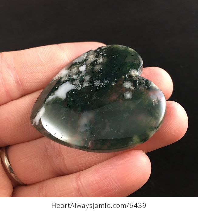 Heart Shaped Moss Agate Stone Jewelry Pendant - #Q6NZ1CCF0RY-3