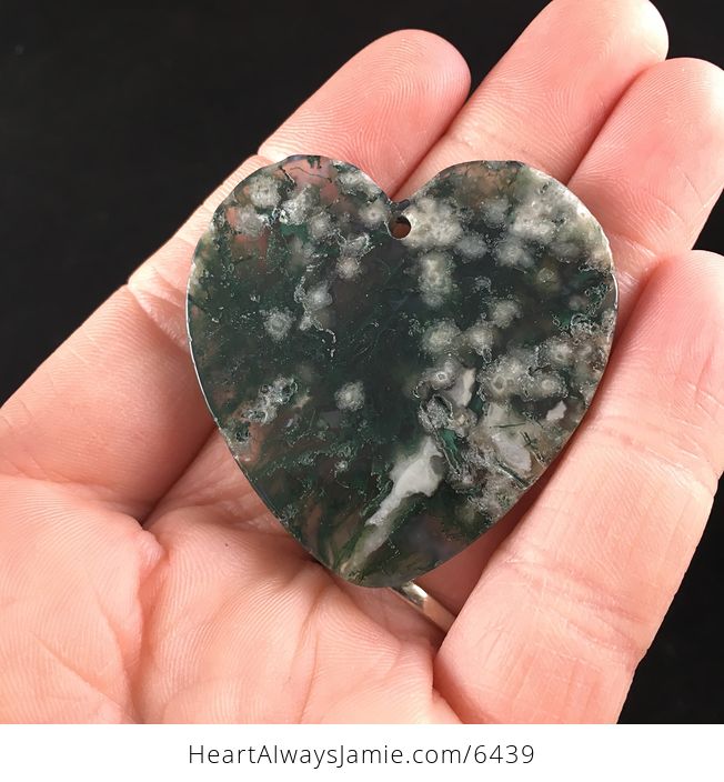 Heart Shaped Moss Agate Stone Jewelry Pendant - #Q6NZ1CCF0RY-6