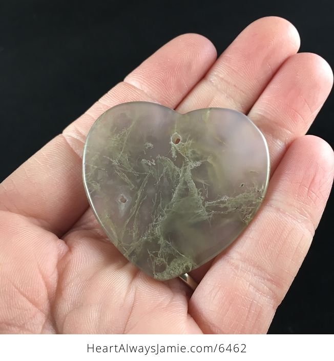 Heart Shaped Moss Agate Stone Jewelry Pendant - #SKOPc23OKuY-6
