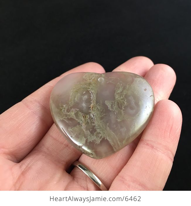 Heart Shaped Moss Agate Stone Jewelry Pendant - #SKOPc23OKuY-2