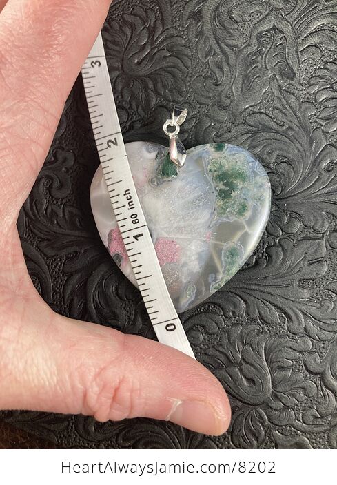 Heart Shaped Moss Agate Stone Jewelry Pendant - #WUR4rVdNA7I-6