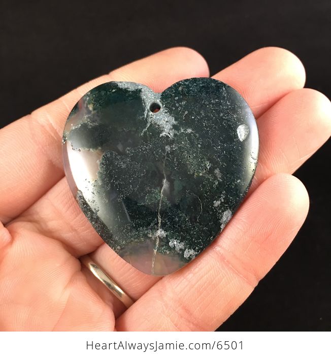 Heart Shaped Moss Agate Stone Jewelry Pendant - #Z7SqcxgLcHs-1