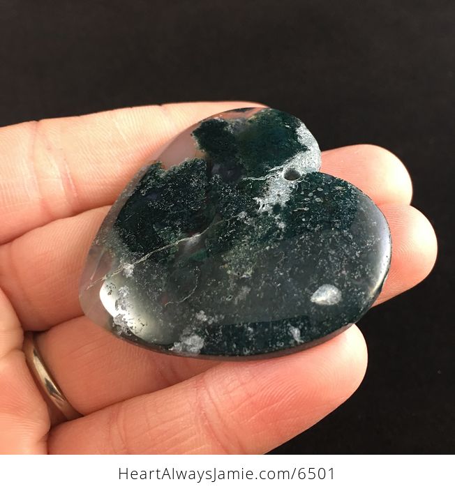 Heart Shaped Moss Agate Stone Jewelry Pendant - #Z7SqcxgLcHs-3