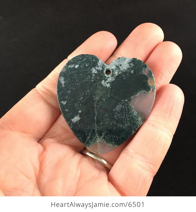 Heart Shaped Moss Agate Stone Jewelry Pendant - #Z7SqcxgLcHs-6