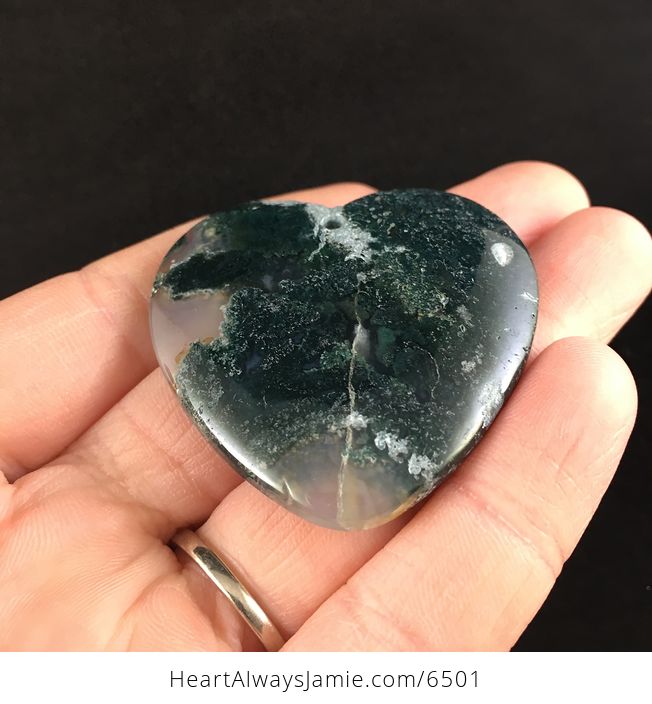 Heart Shaped Moss Agate Stone Jewelry Pendant - #Z7SqcxgLcHs-2