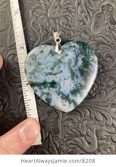 Heart Shaped Moss Agate Stone Jewelry Pendant - #bGQMEtIIqwU-4