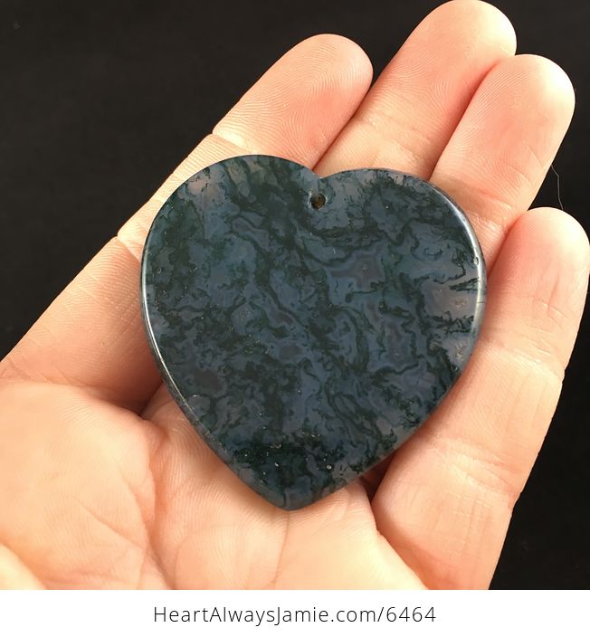 Heart Shaped Moss Agate Stone Jewelry Pendant - #bNXkv16VFeM-6