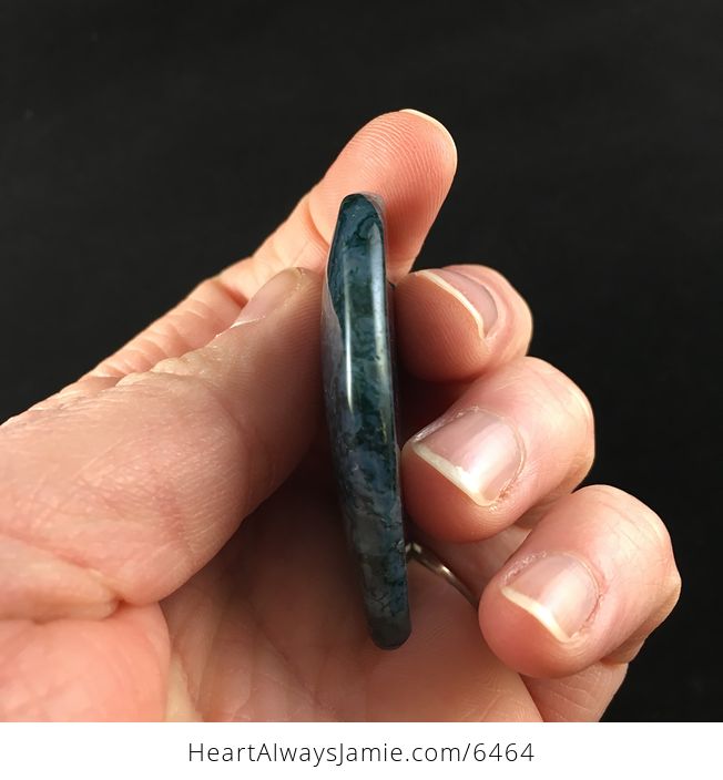 Heart Shaped Moss Agate Stone Jewelry Pendant - #bNXkv16VFeM-5