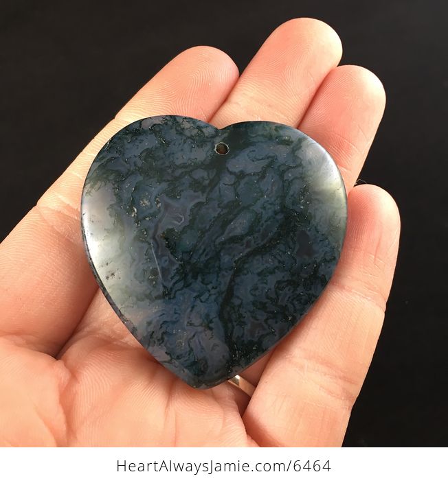 Heart Shaped Moss Agate Stone Jewelry Pendant - #bNXkv16VFeM-1