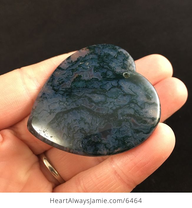 Heart Shaped Moss Agate Stone Jewelry Pendant - #bNXkv16VFeM-3