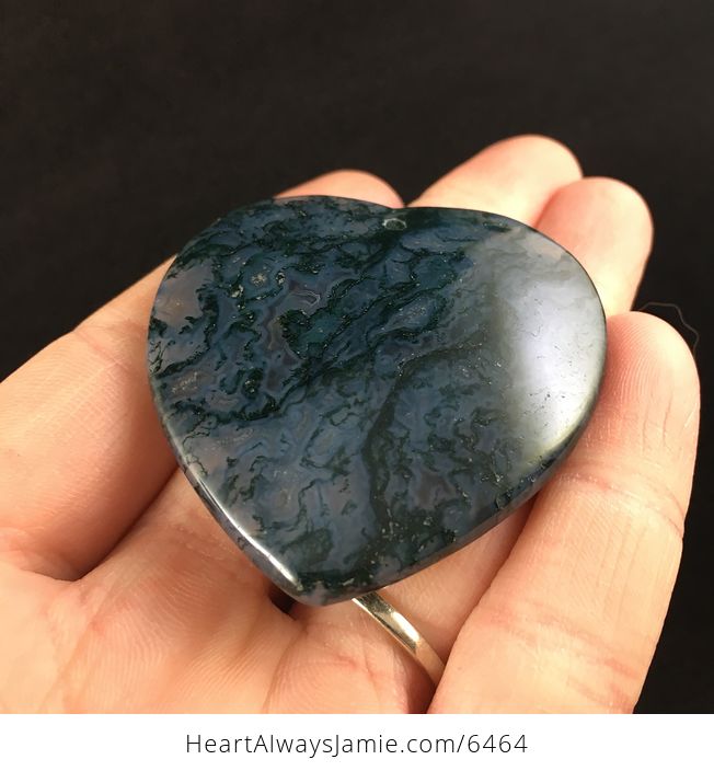 Heart Shaped Moss Agate Stone Jewelry Pendant - #bNXkv16VFeM-2