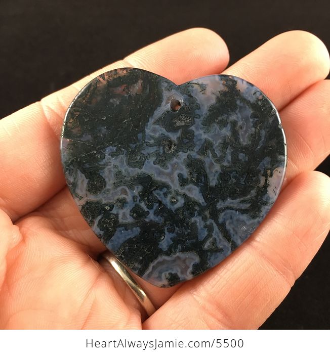 Heart Shaped Moss Agate Stone Jewelry Pendant - #dr2dC14kYiA-6