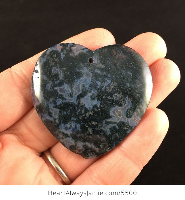 Heart Shaped Moss Agate Stone Jewelry Pendant - #dr2dC14kYiA-1