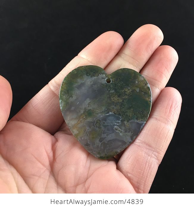 Heart Shaped Moss Agate Stone Jewelry Pendant - #hcKfg8cfSis-6