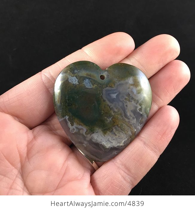 Heart Shaped Moss Agate Stone Jewelry Pendant - #hcKfg8cfSis-1