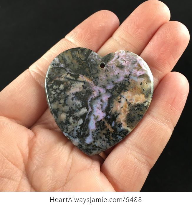 Heart Shaped Moss Agate Stone Jewelry Pendant - #ko2jqXPNUyk-6