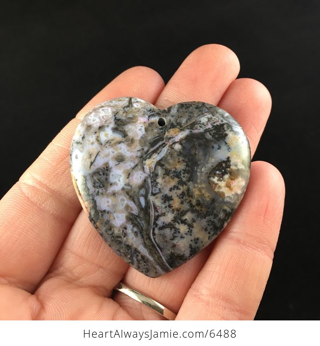 Heart Shaped Moss Agate Stone Jewelry Pendant - #ko2jqXPNUyk-1