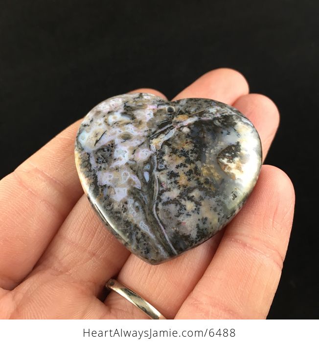 Heart Shaped Moss Agate Stone Jewelry Pendant - #ko2jqXPNUyk-2