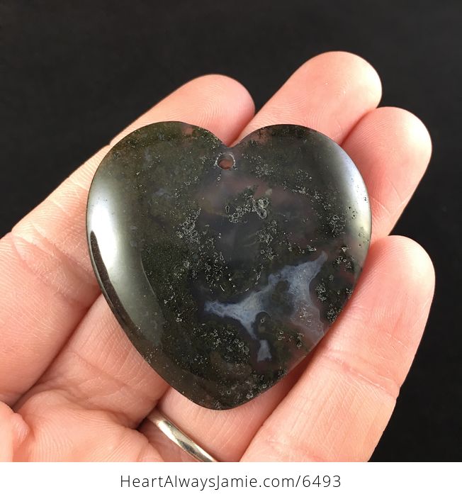 Heart Shaped Moss Agate Stone Jewelry Pendant - #ntVuFUsrYks-1